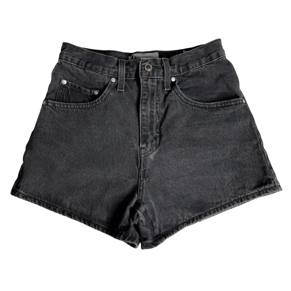 Levis SilverTab Mom Jean Shorts Washed Black High Rise Denim Womens Size 27